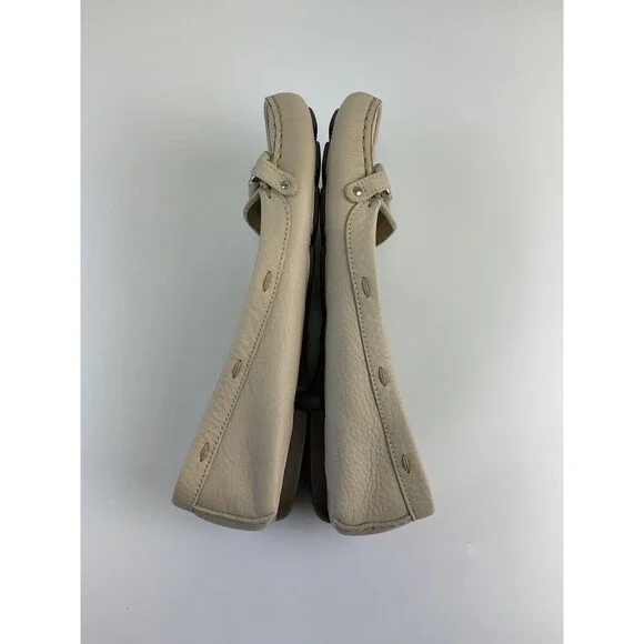 J Crew Soft Leather Loafer Taupe Bridle Bit Moccasin Toe Slip On Flat Womens 9 - Picture 9 of 12